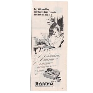 Sanyo Tape Recorder /  Hasselblad Camera Advertisement 1960s Vintage Electronic